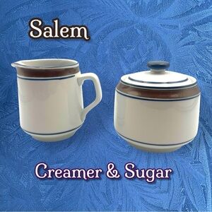 Vintage Salem Stoneware "Georgetown" Creamer and Sugar Bowl